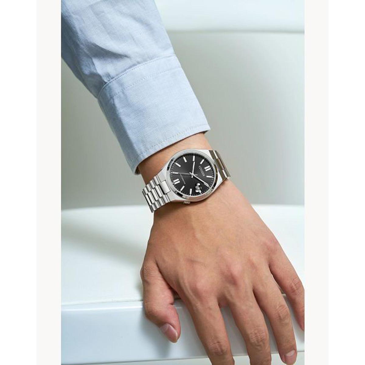 Citizen Tsuyosa Watch with Black Dial and Stainless Steel Bracelet (automatic movement)