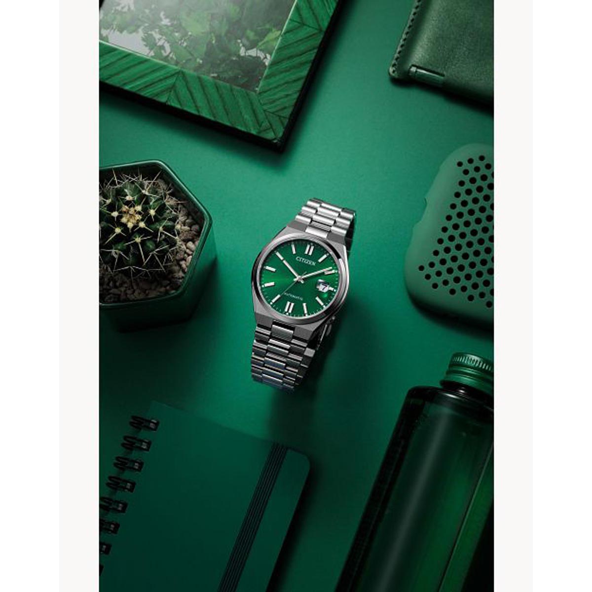 Citizen Tsuyosa Watch with Green Dial and Stainless Steel Bracelet (automatic movement)