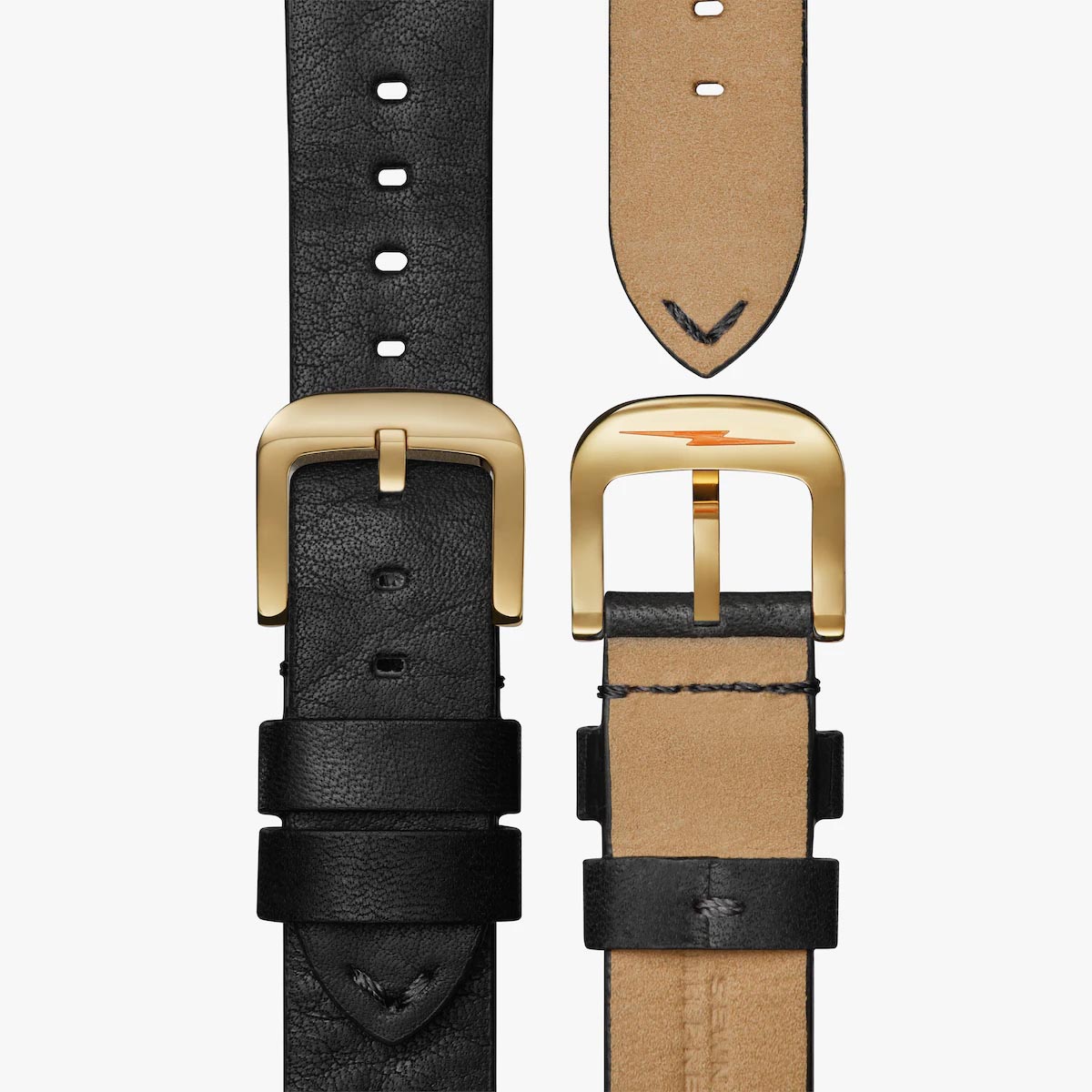 Shinola Mechanic Mens Watch with Black Dial and Black Leather Strap (manual movement)