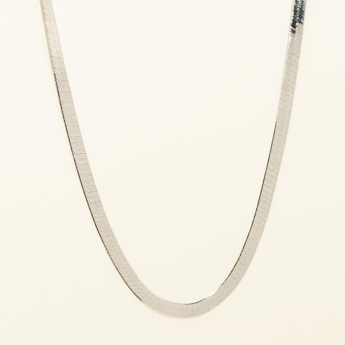 Herringbone Chain in Sterling Silver (18 inches and 4.5mm wide)