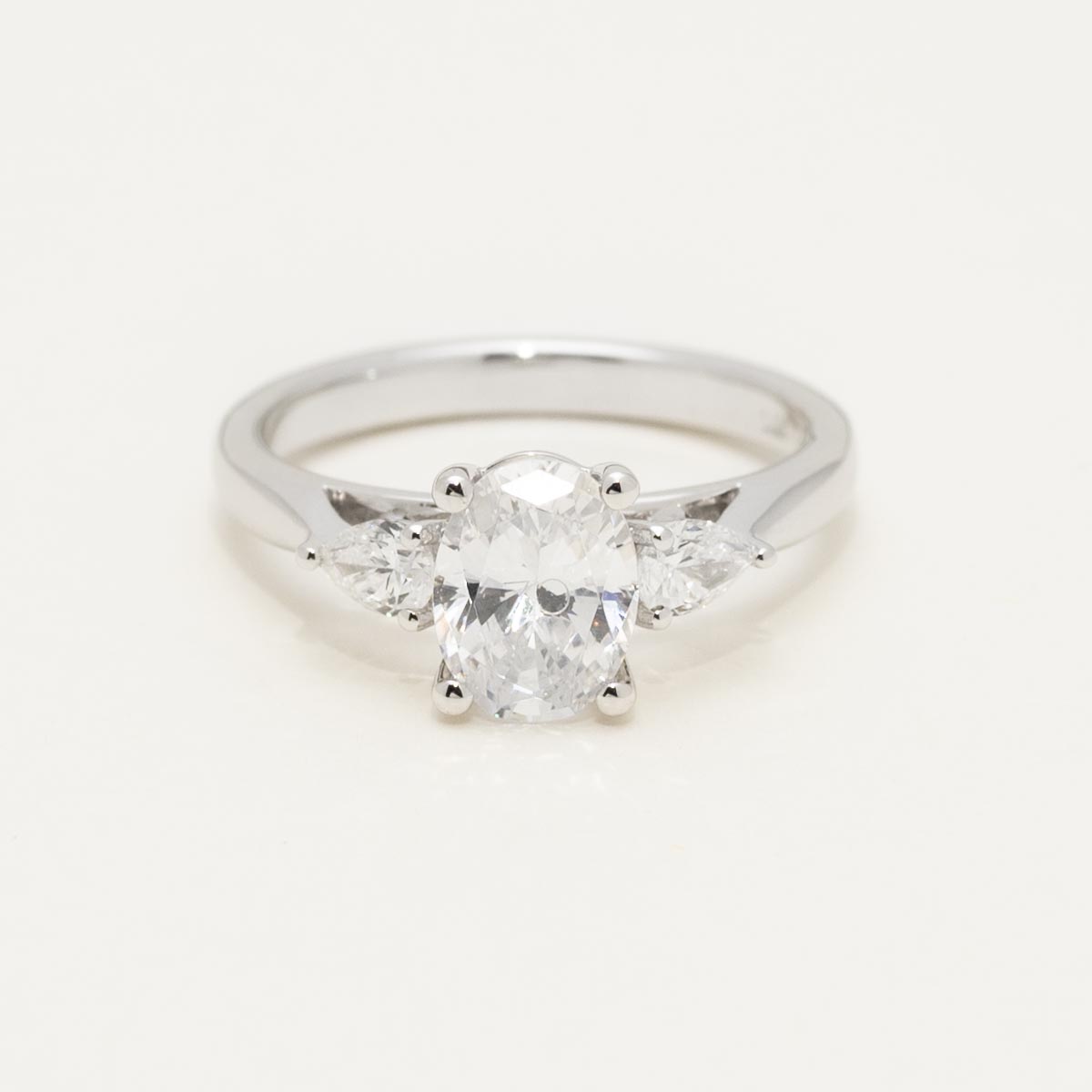 Martin Flyer Pear and Oval Diamond Engagement Ring Setting in 14kt White Gold (1/3ct tw)