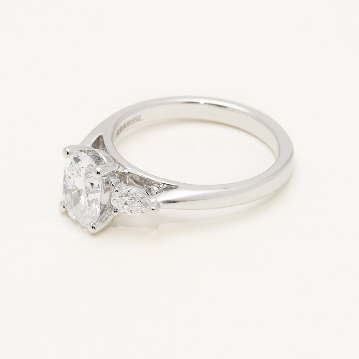 Martin Flyer Pear and Oval Diamond Engagement Ring Setting in 14kt White Gold (1/3ct tw)