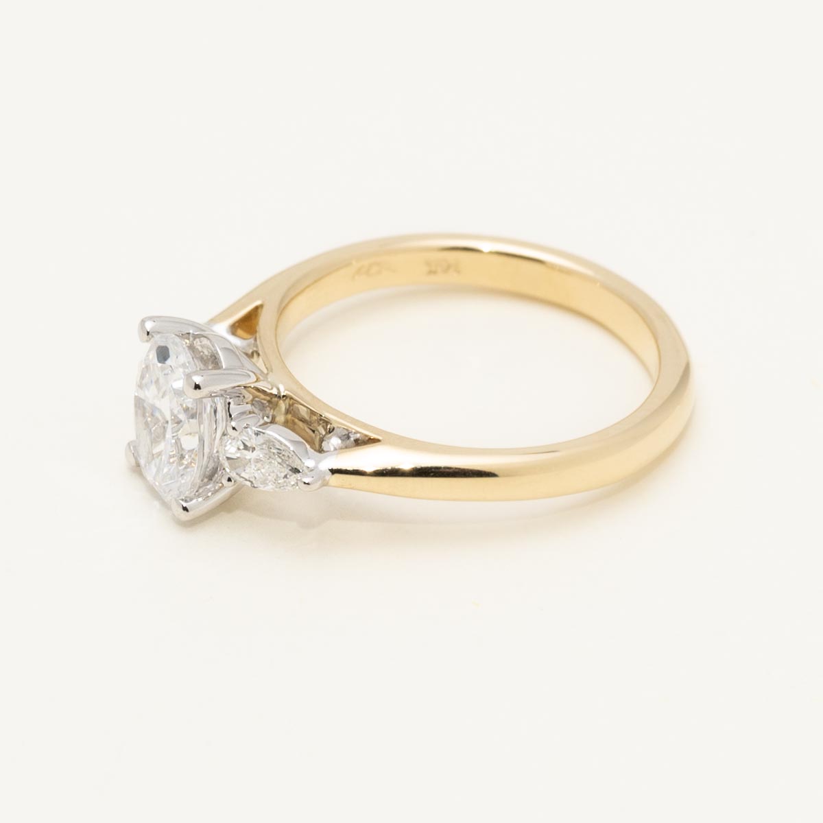 Martin Flyer Pear and Oval Diamond Engagement Ring Setting in 14kt Yellow Gold (1/3ct tw)