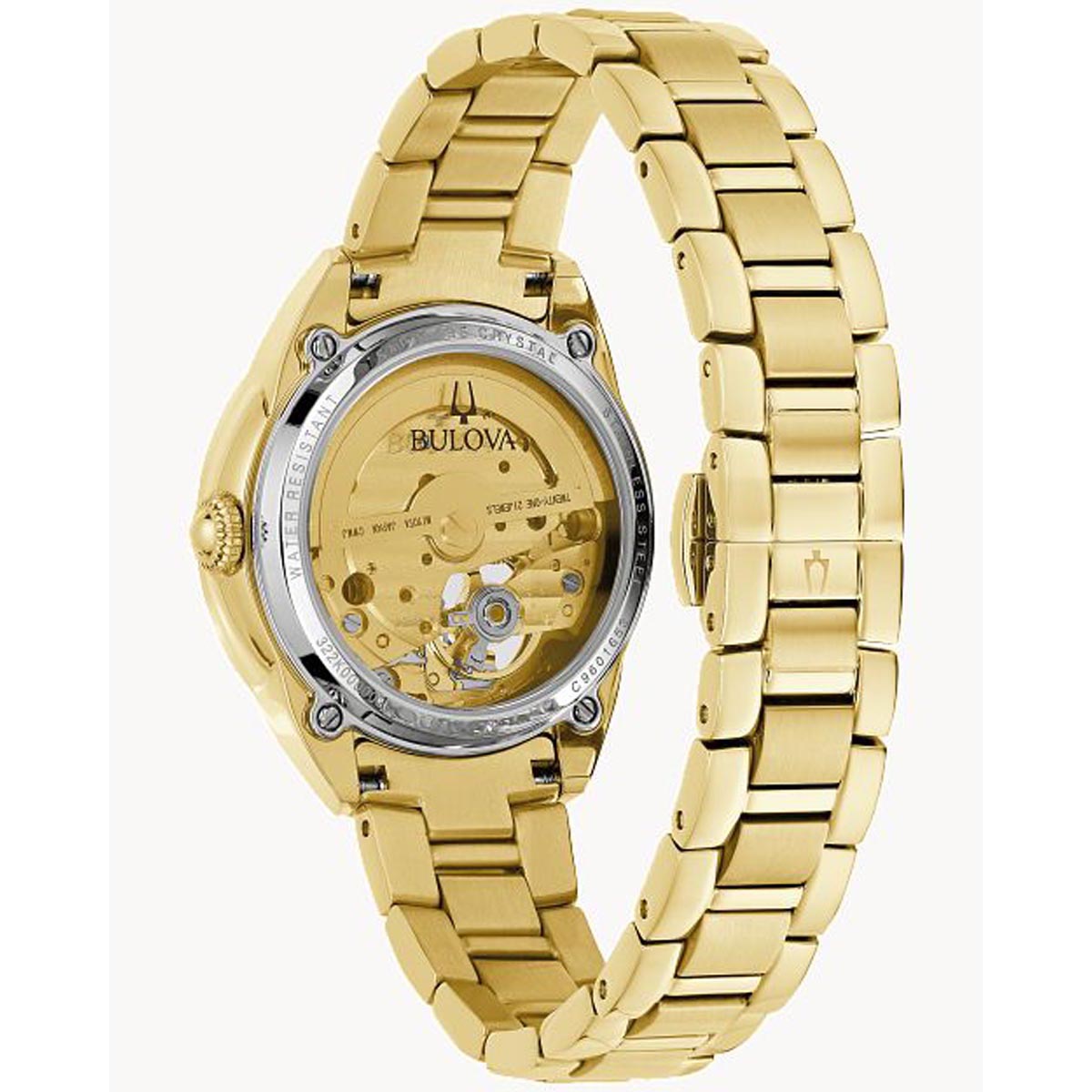 Bulova Sutton Automatic Womens Watch with Mother of Pearl Dial and Gold Toned Stainless Steel Bracelet (automatic movement)