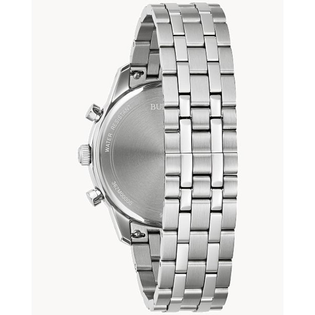 Bulova Sutton Mens Chronograph Watch with White Dial and Stainless Steel Bracelet (quartz movement)
