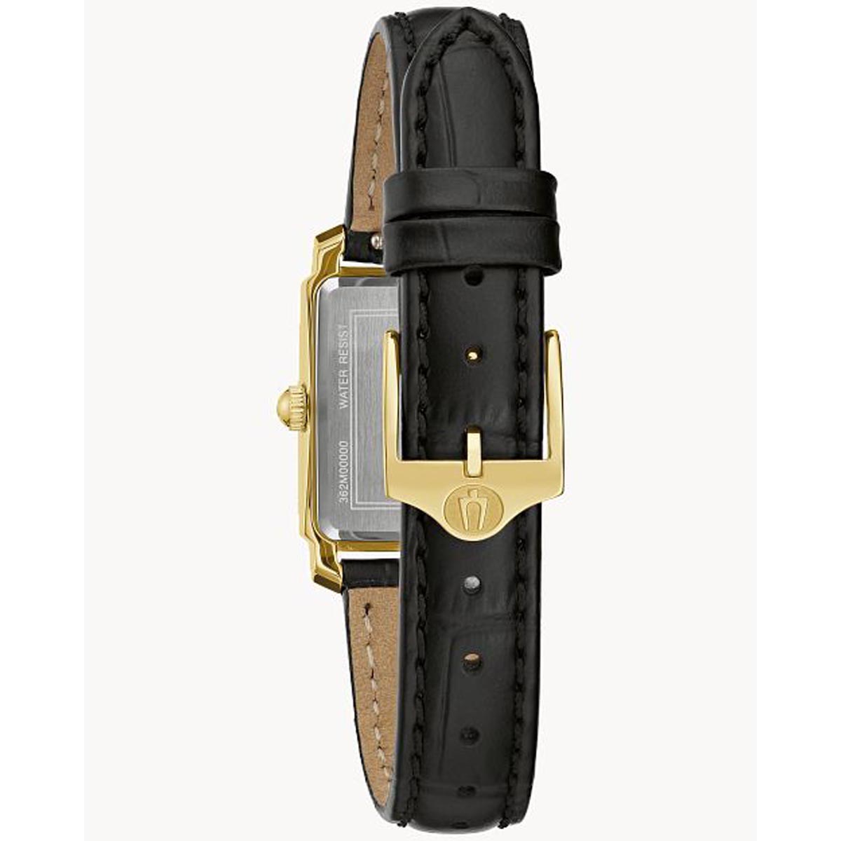 Bulova Sutton Womens Diamond Watch with Mother of Pearl Dial and Black Leather Strap (quartz movement)