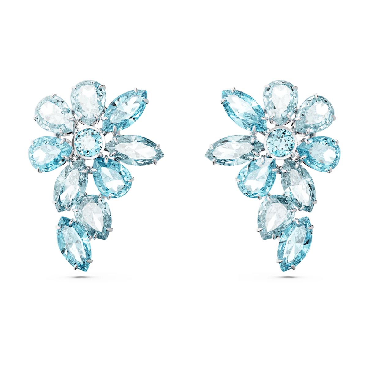 Swarovski Blue Gema Flower Earrings