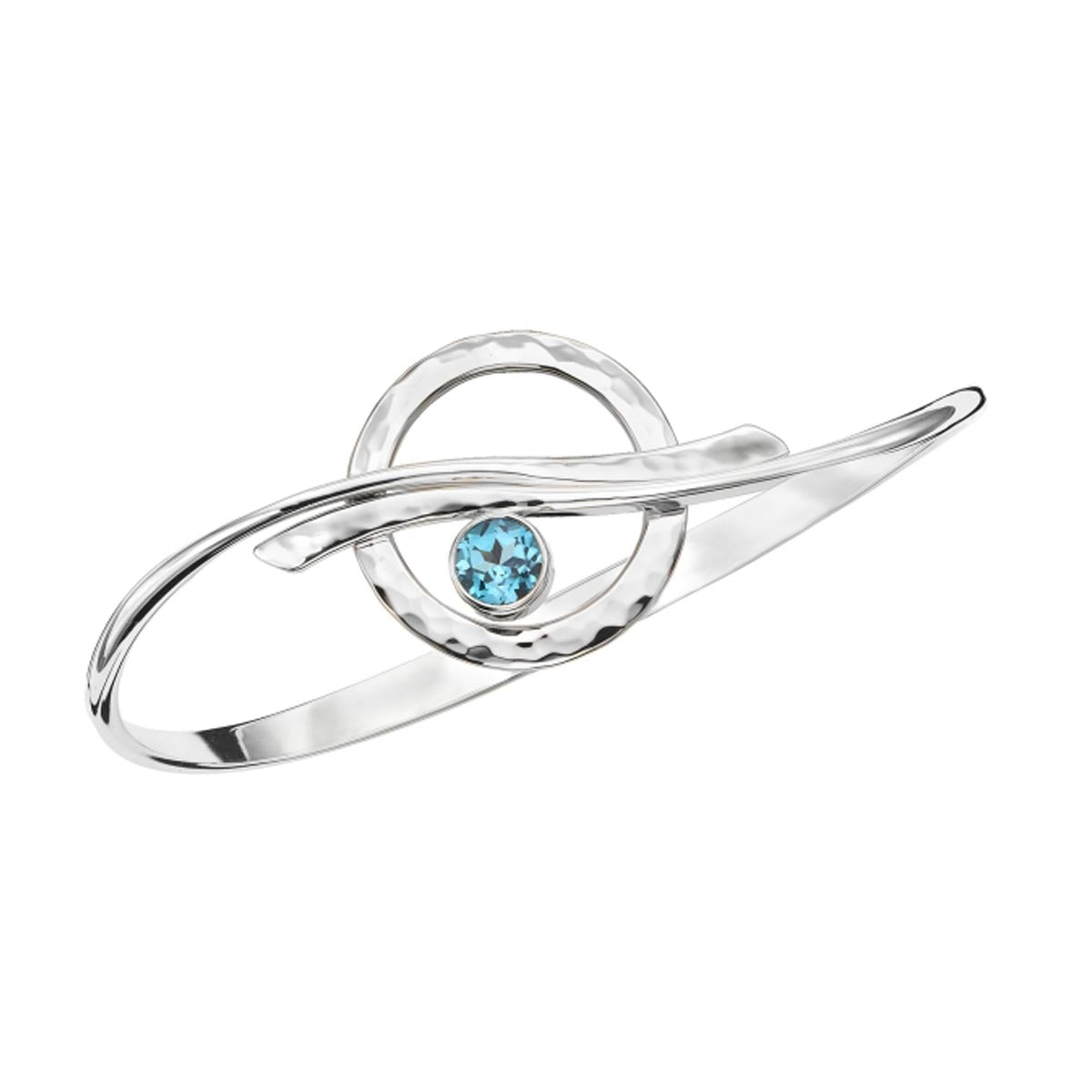 E.L. Designs Blue Topaz Cloudburst Bangle Bracelet in Sterling Silver