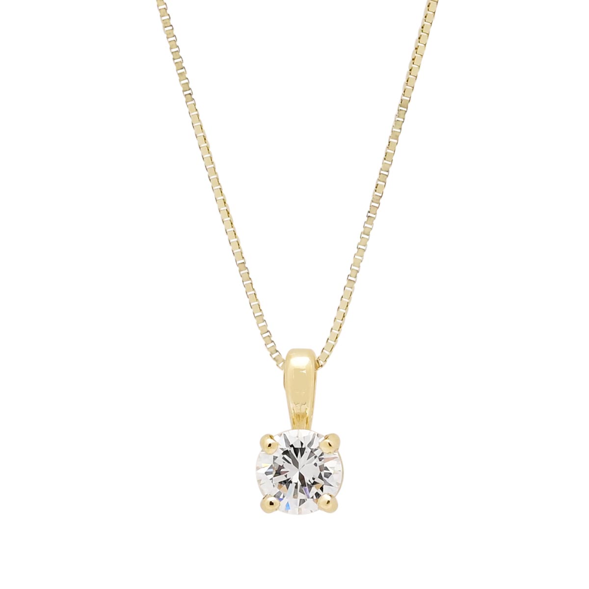 Diamond Solitaire Necklace in 14kt Yellow Gold (1/3ct)