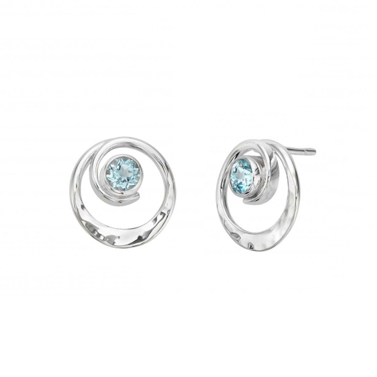 E.L. Designs Blue Topaz Posy Stud Earrings in Sterling Silver