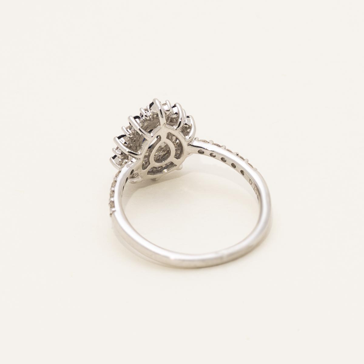 Pear Shape Sapphire Ring in 14kt White Gold with Diamonds (3/8ct tw)