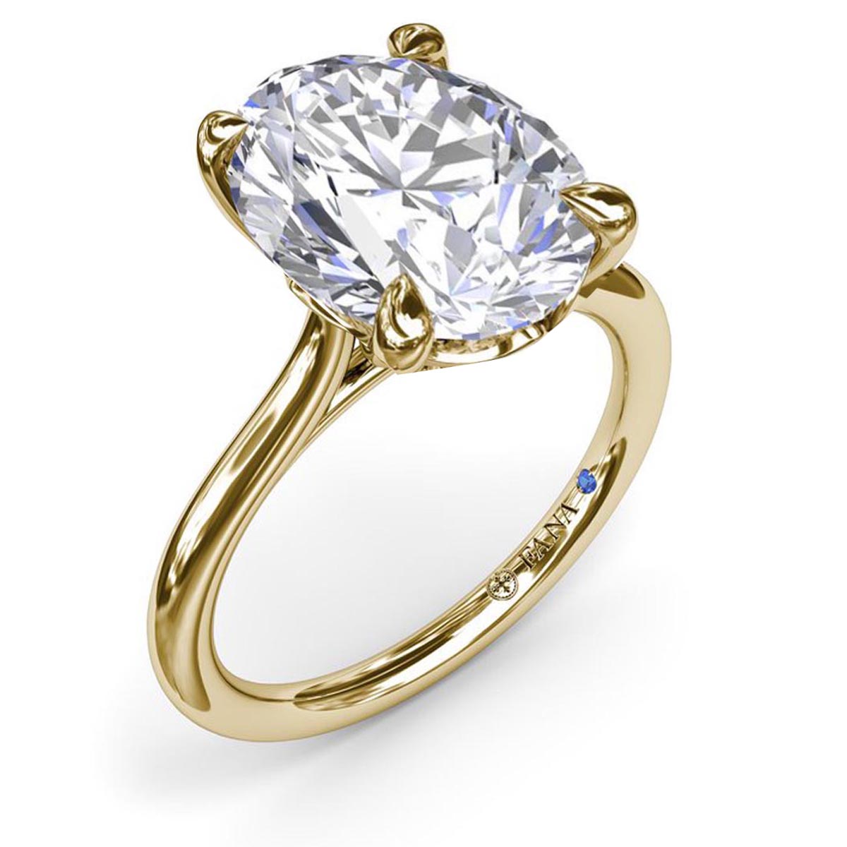 Fana Precious Solitaire Oval Diamond Engagement Ring Setting in 14kt Yellow Gold (.02ct tw)