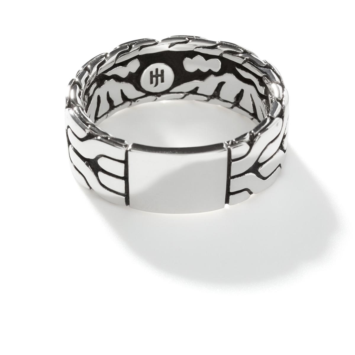 John Hardy Classic Chain Collection Carved Band in Sterling Silver (size 10)