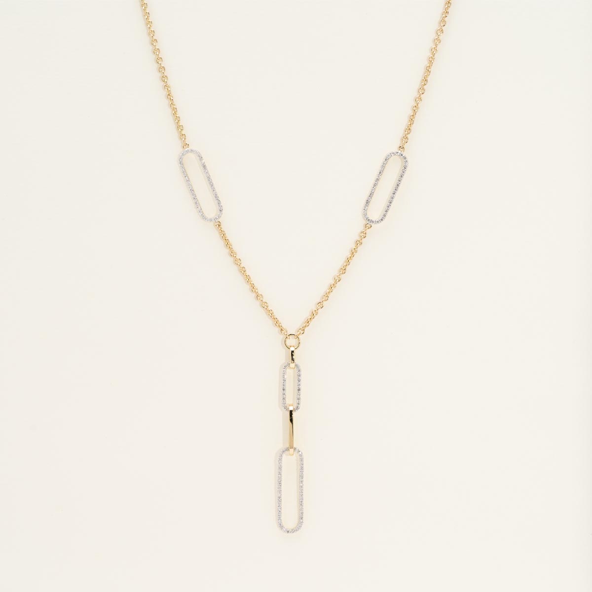 Diamond Paperclip Necklace in 14kt Yellow Gold (1ct tw)
