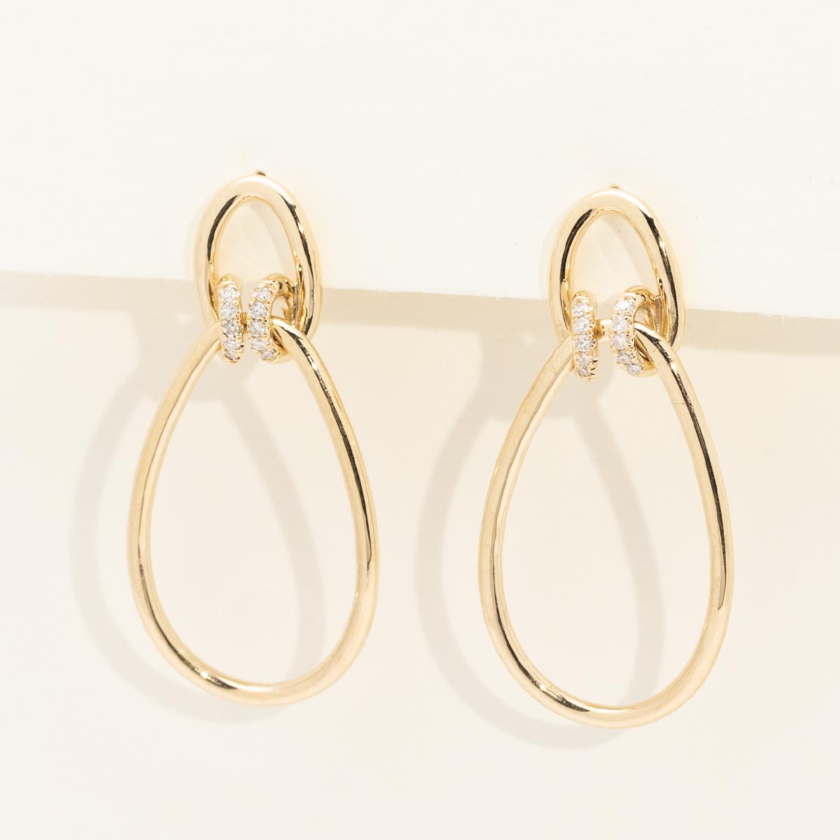 Diamond Open Drop Earrings in 10kt Yellow Gold (1/10ct tw)