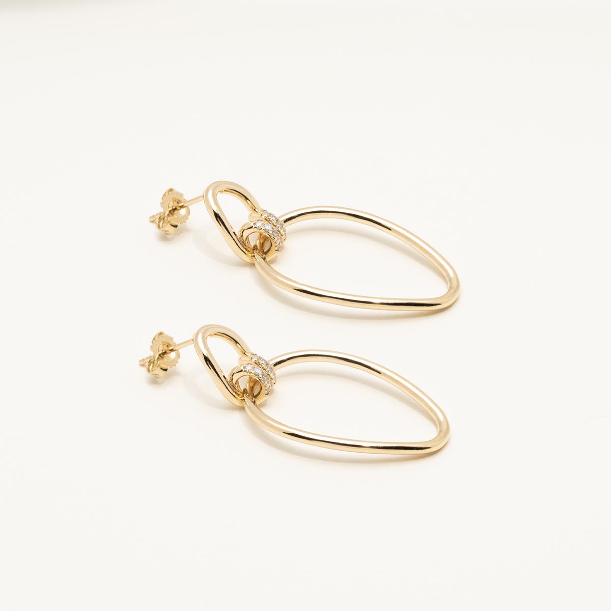 Diamond Open Drop Earrings in 10kt Yellow Gold (1/10ct tw)