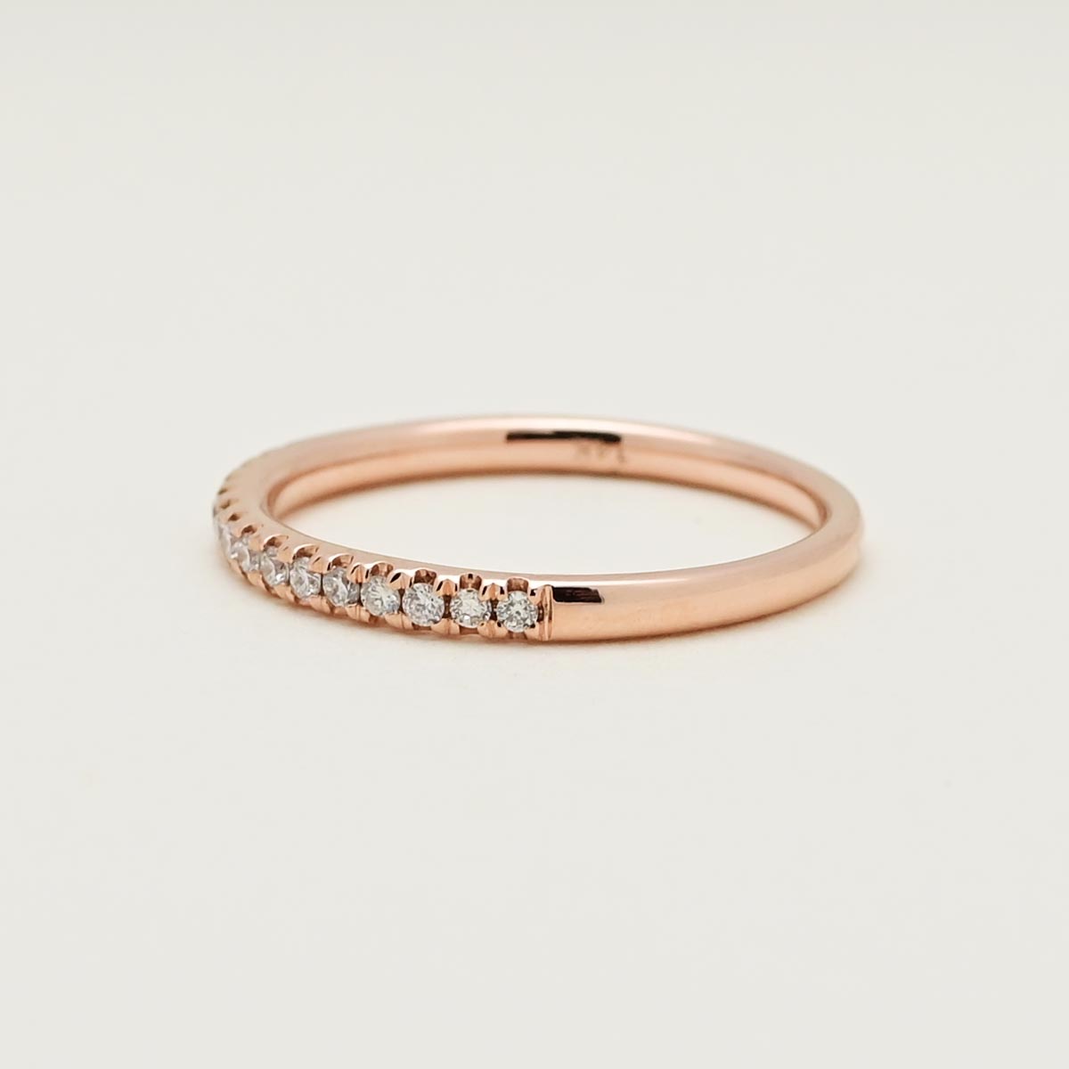 Petite Micro Pave Comfort Fit Diamond Band in 14kt Rose Gold (1/7ct tw)