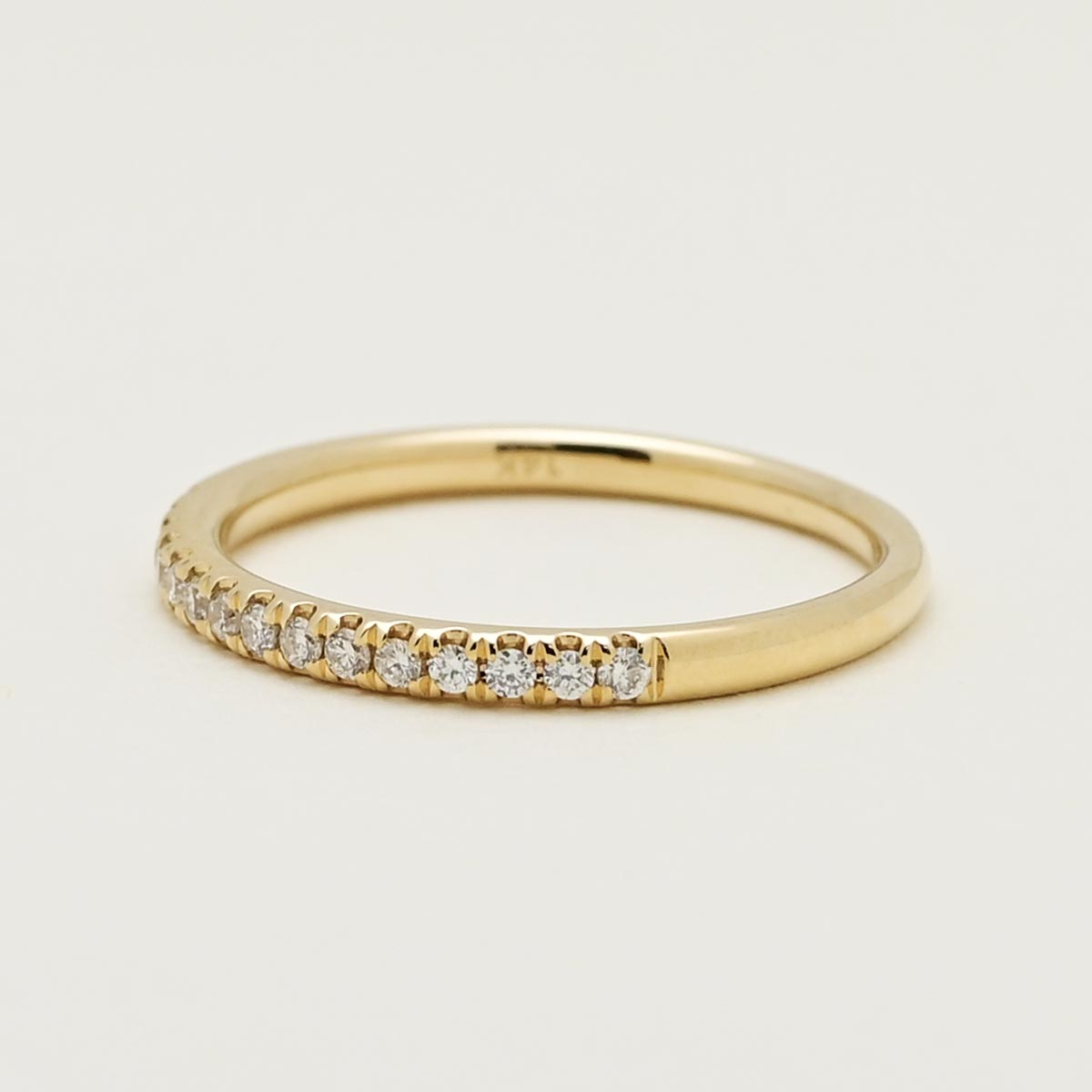 Petite Micro Pave Comfort Fit Diamond Band in 14kt Yellow Gold (1/7ct tw)