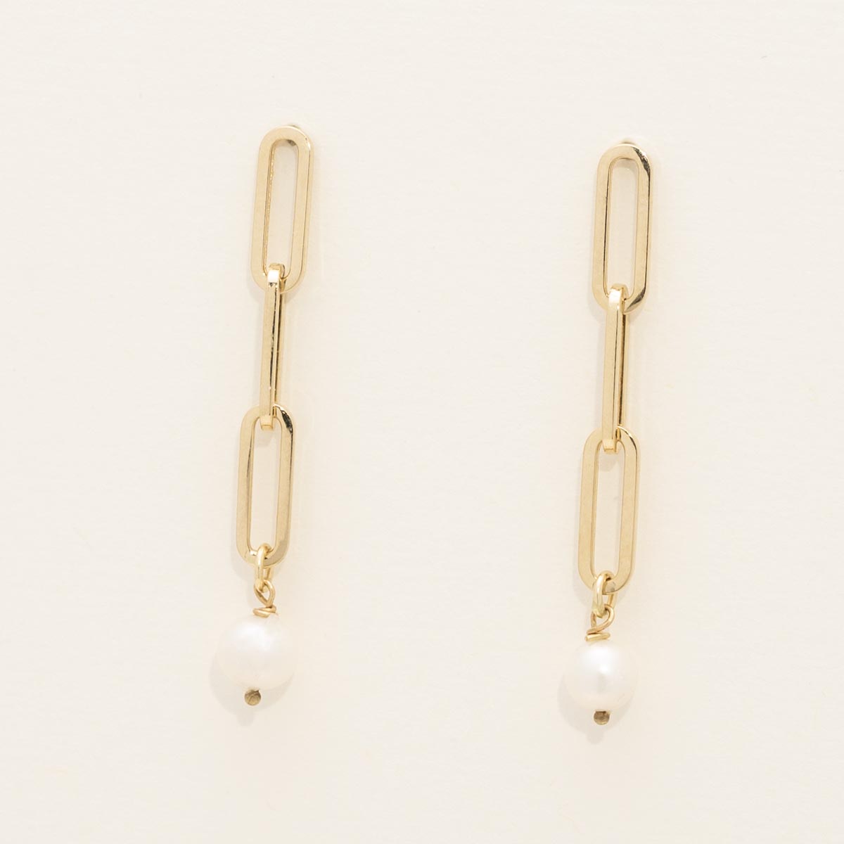 Cultured Freshwater Pearl Drop Earrings in 14kt Yellow Gold (6mm pearls)