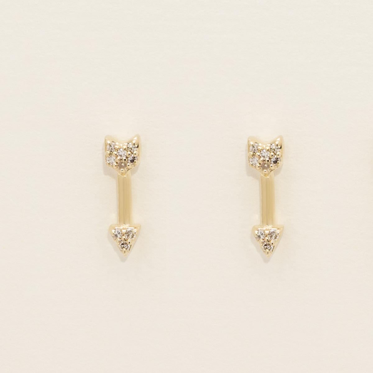 Diamond Petite Arrow Earrings in 10kt Yellow Gold (1/20ct tw)