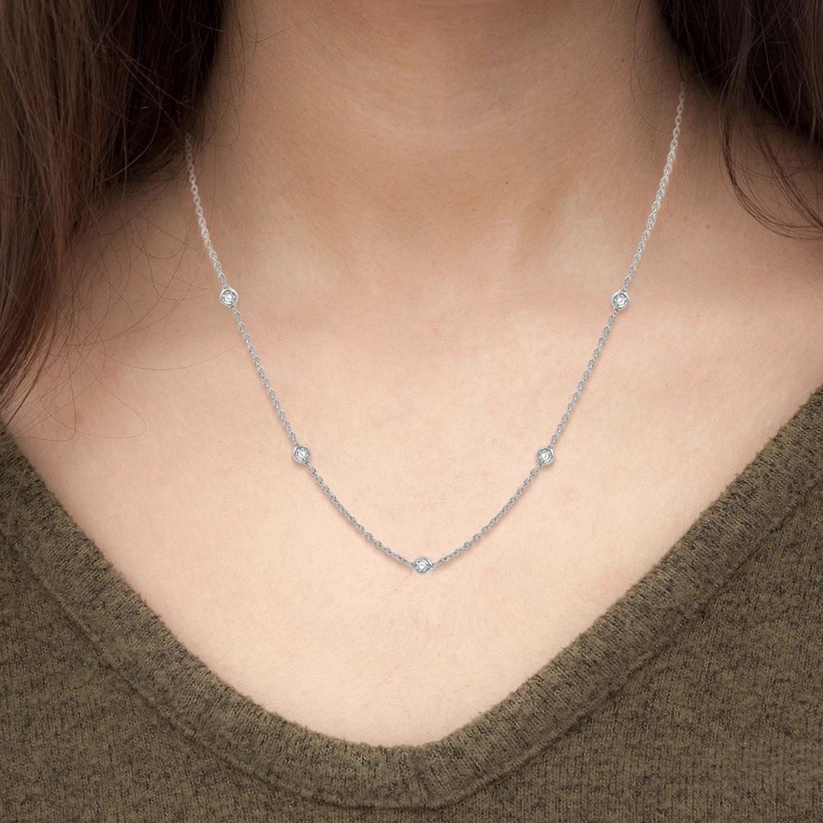 Diamonds By The Yard Necklace in 14kt White Gold (1 1/2ct tw)