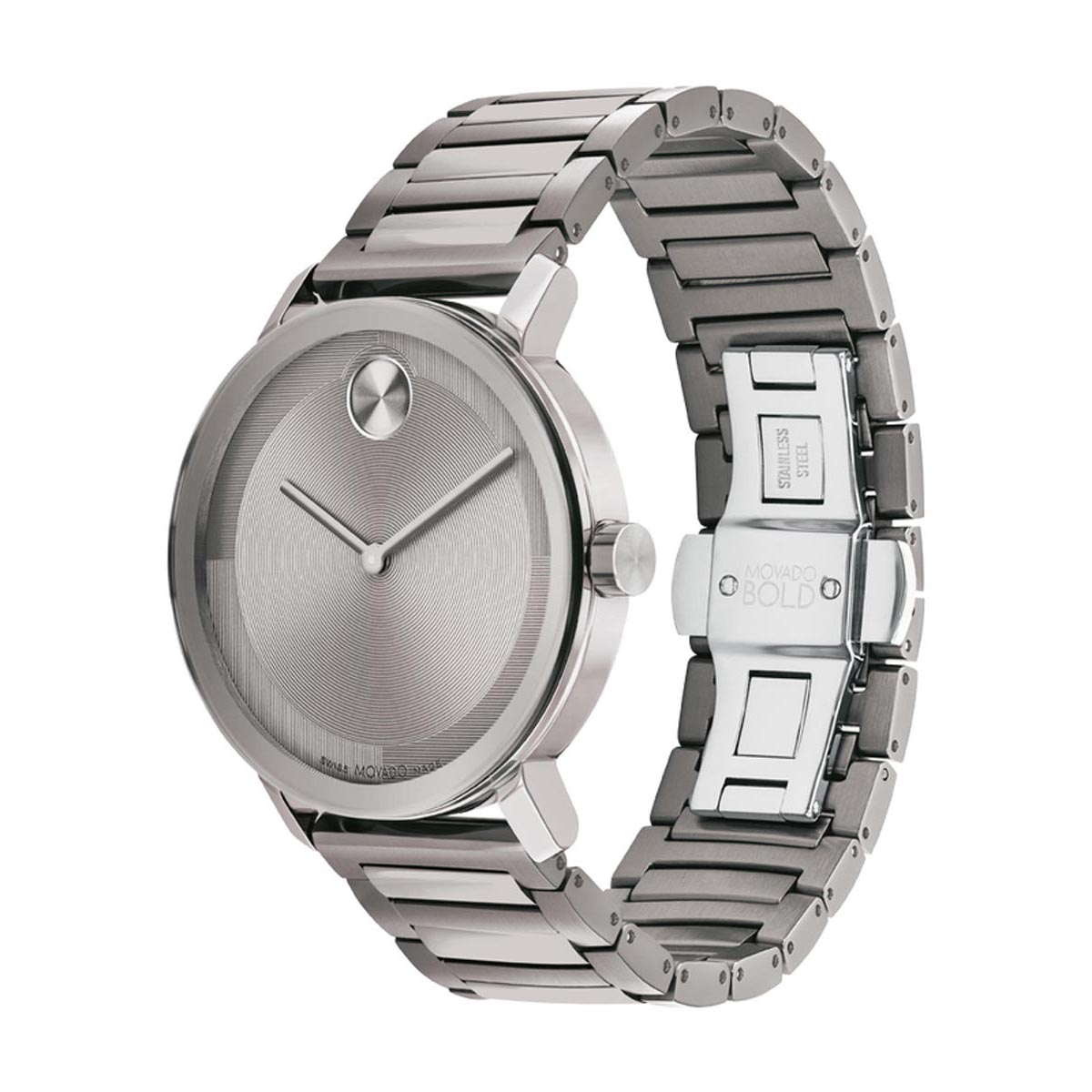 Movado Bold Evolution 2.0 Mens Watch with Gray Dial and Gray Ion Plated Bracelet (Swiss quartz movement)
