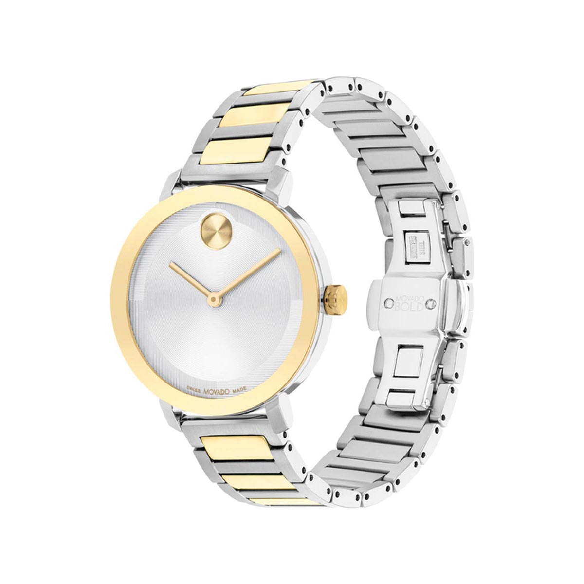 Movado Bold Evolution 2.0 Womens Watch with Grey Dial and Yellow Gold Tone Stainless Steel Bracelet (Swiss quartz movement)