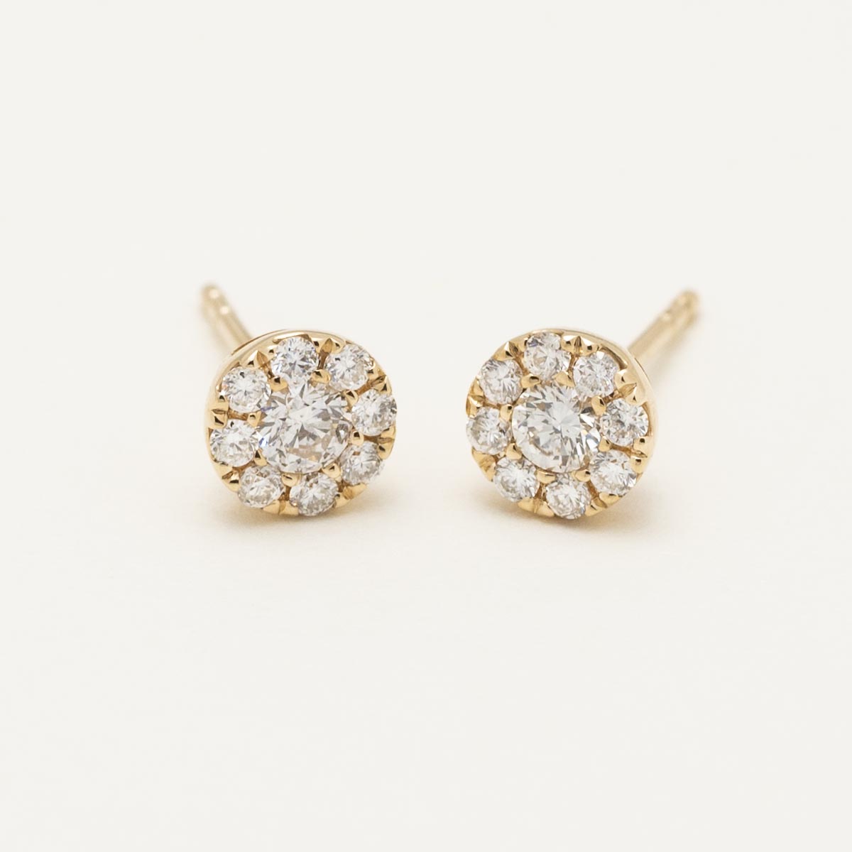 Diamond Halo Earrings in 14kt Yellow Gold (1/3ct tw)