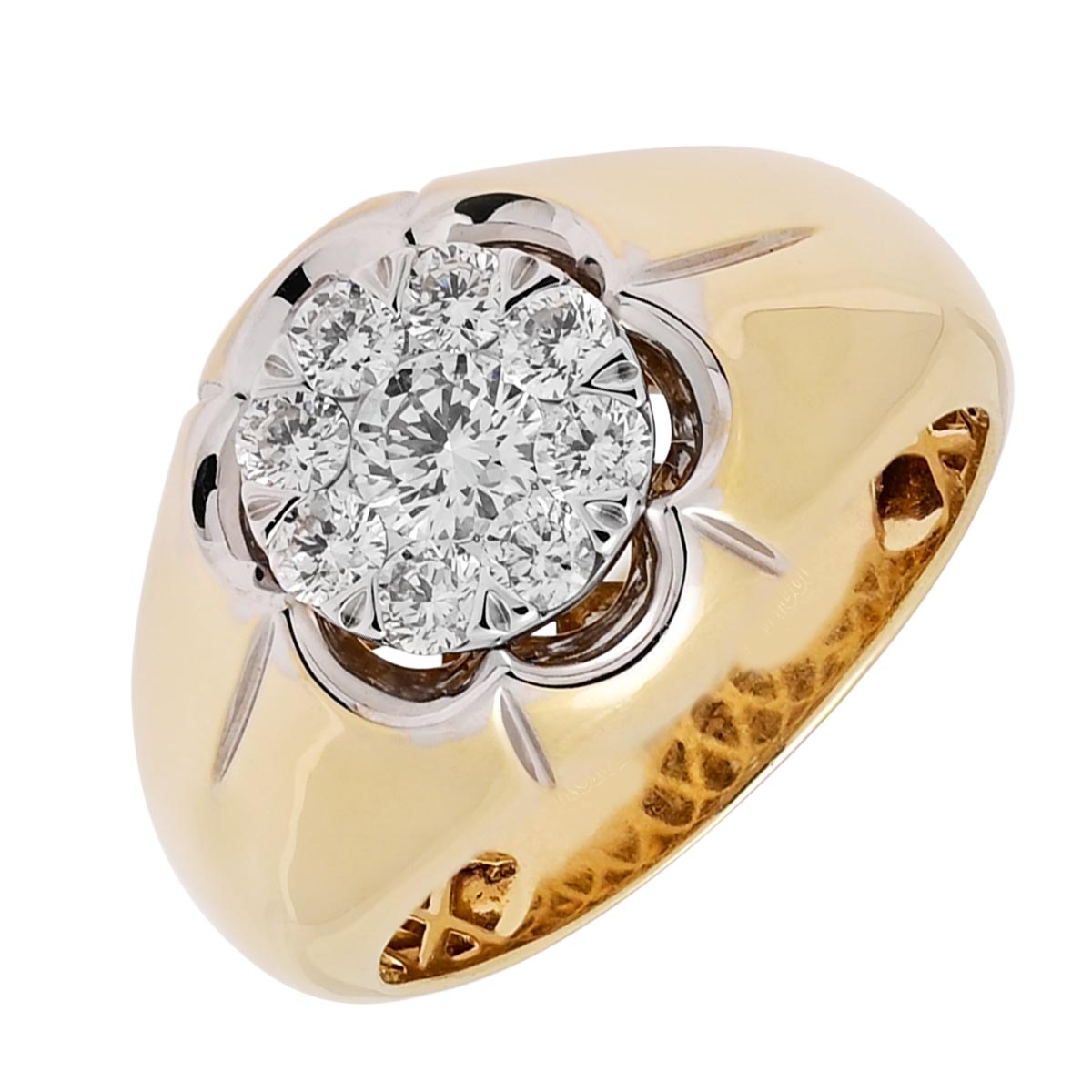 Mens Diamond Ring in 14kt Yellow Gold (1ct tw)
