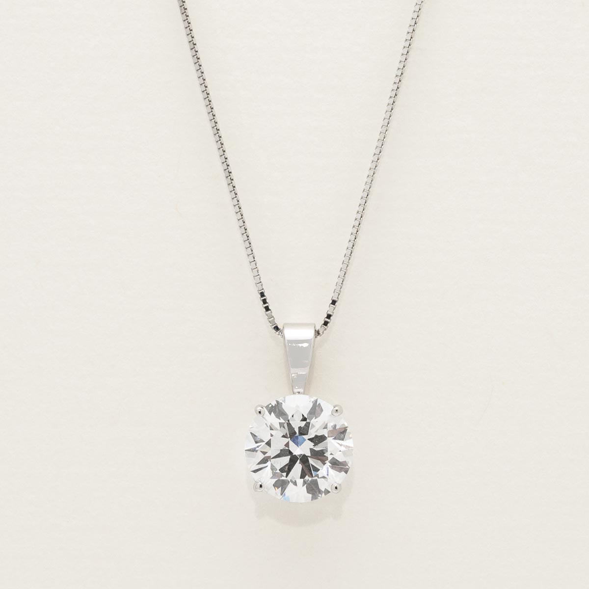 Lab Grown Diamond Solitaire Necklace in 14kt White Gold (2ct)