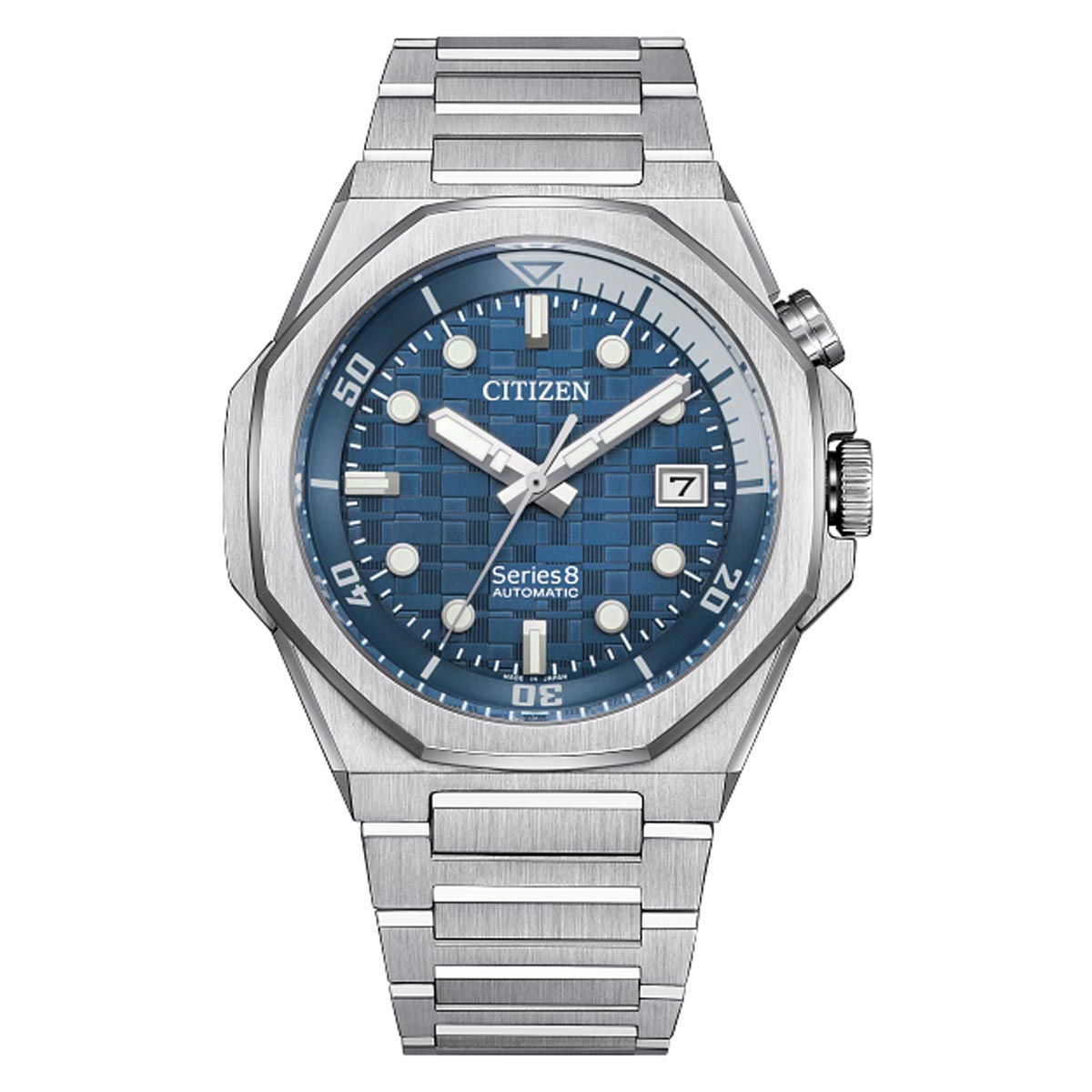 Citizen Series8 890 Mens Watch with Blue Dial and Stainless Steel Bracelet (automatic movement)
