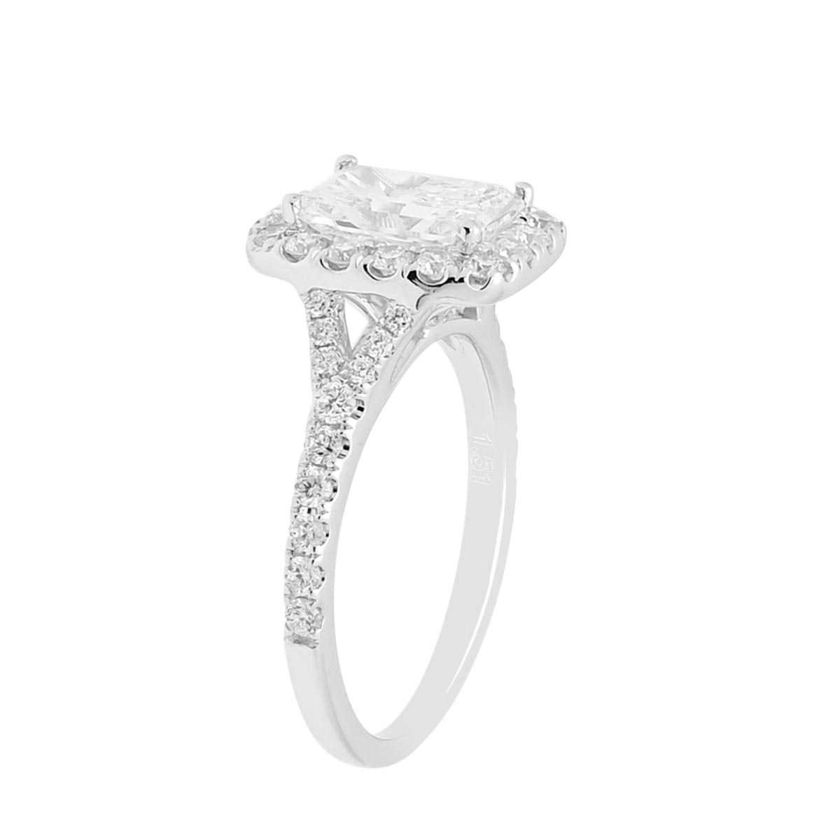 Radiant Cut Diamond Halo Engagement Ring in 18kt White Gold (2ct tw)