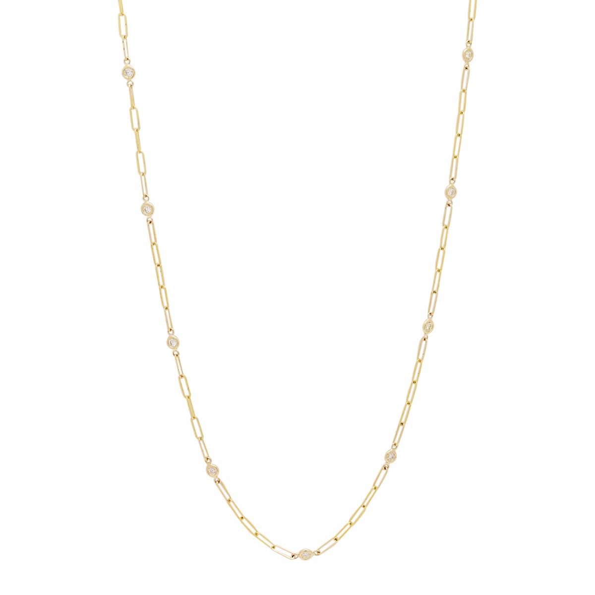 Diamonds by the Yard Paperclip Necklace in 14kt Yellow Gold (3/4ct tw)