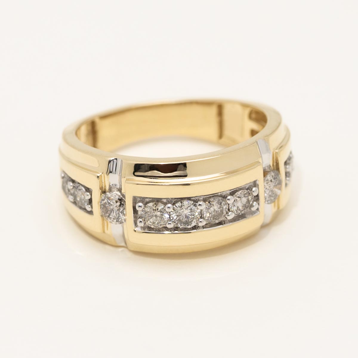Mens Diamond Ring in 14kt Yellow Gold (1ct tw)