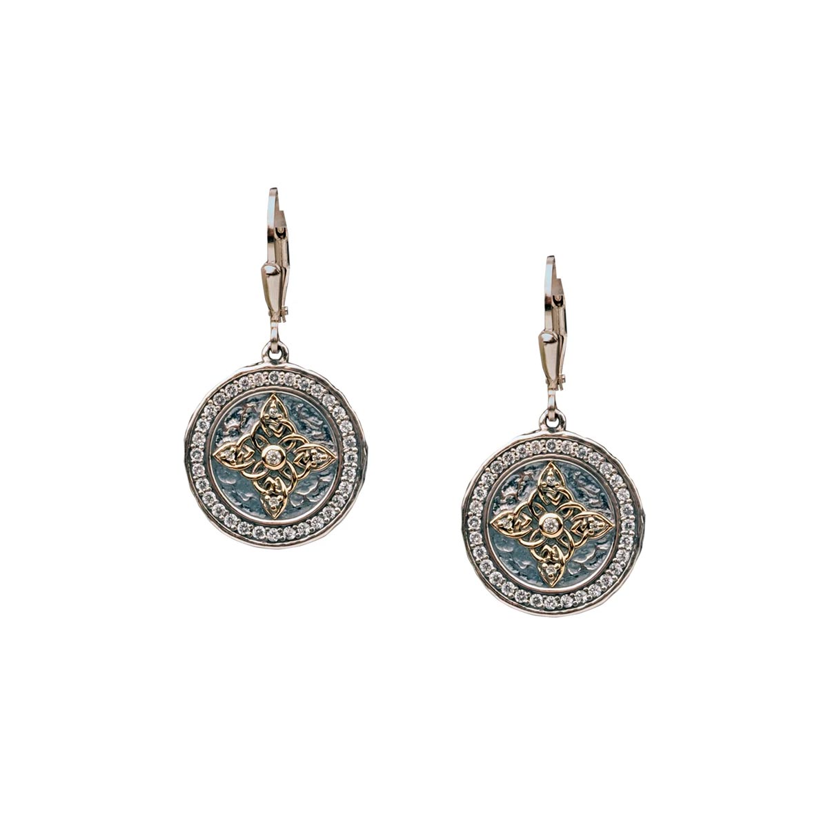 Keith Jack Celestial Cubic Zirconia Drop Earrings in Sterling Silver and 10kt Yellow Gold