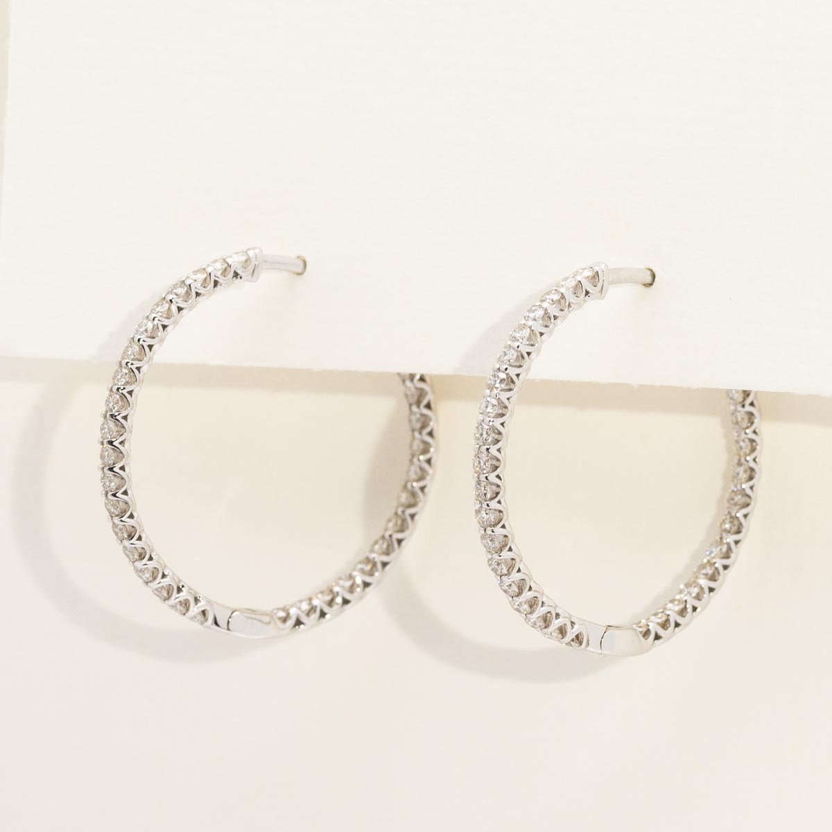 Diamond Inside Out Hoop Earrings in 14kt White Gold (1ct tw)