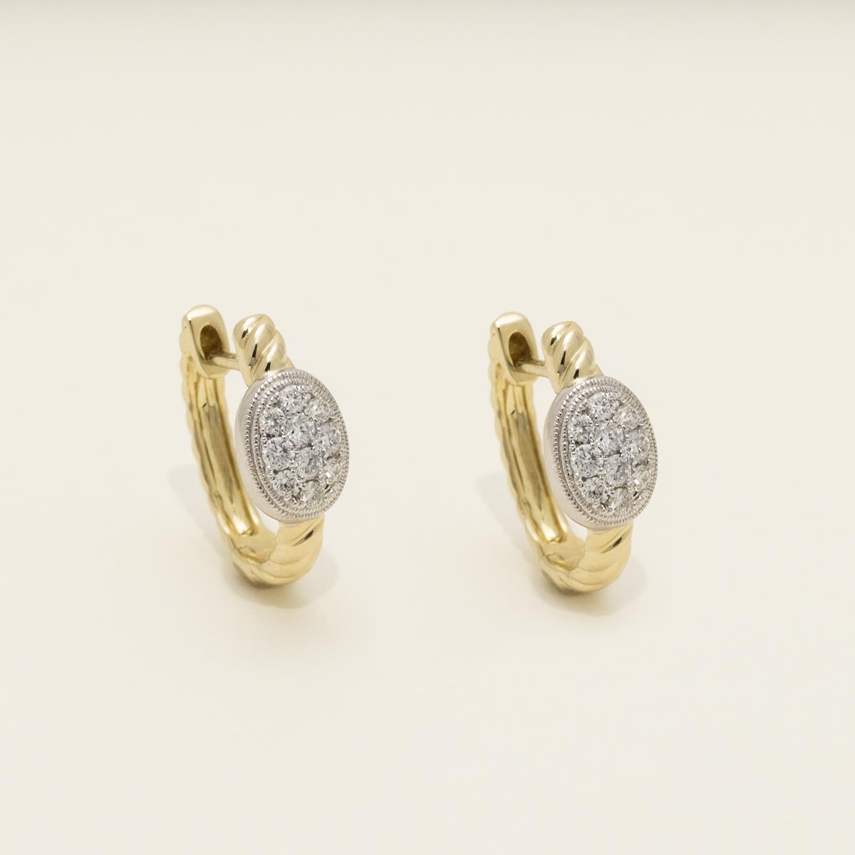 Dabakarov Diamond Hoop Earrings in 14kt Yellow and White Gold (1/3ct tw)