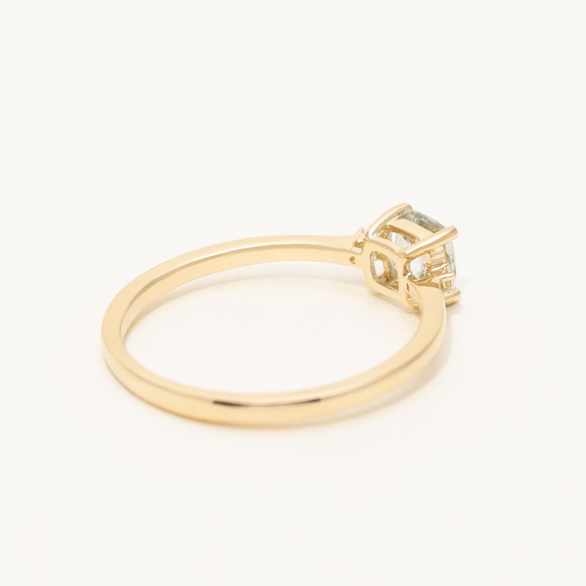 Cushion Cut Aquamarine Ring in 10kt Yellow Gold with Diamonds (.02ct tw)