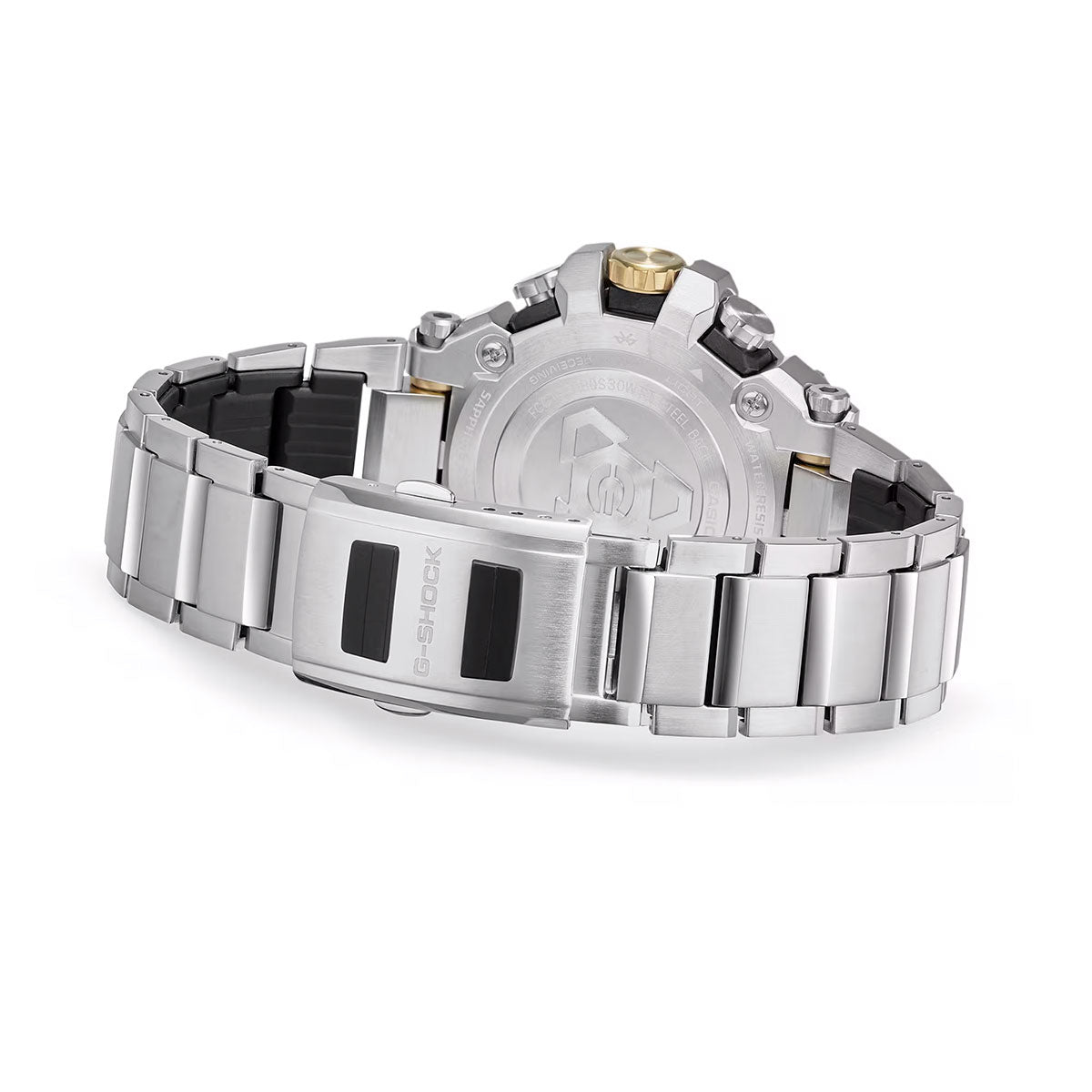 G Shock MT-G Series Mens Watch with Black Dial and Two-Toned Stainless Steel Bracelet (solar movement)