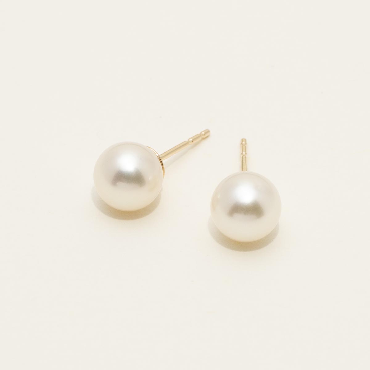 Mastoloni Cultured Freshwater Pearl Stud Earrings in 14kt Yellow Gold (6-6.5mm pearls)