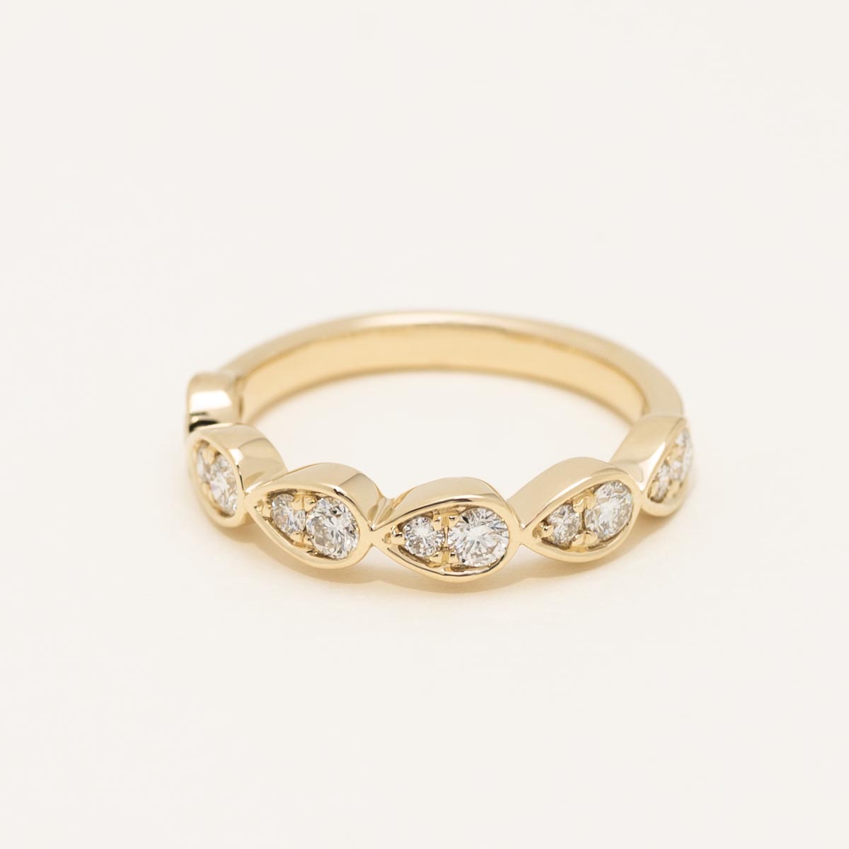 Diamond Pear Bezel Band in 14kt Yellow Gold (1/2ct tw)