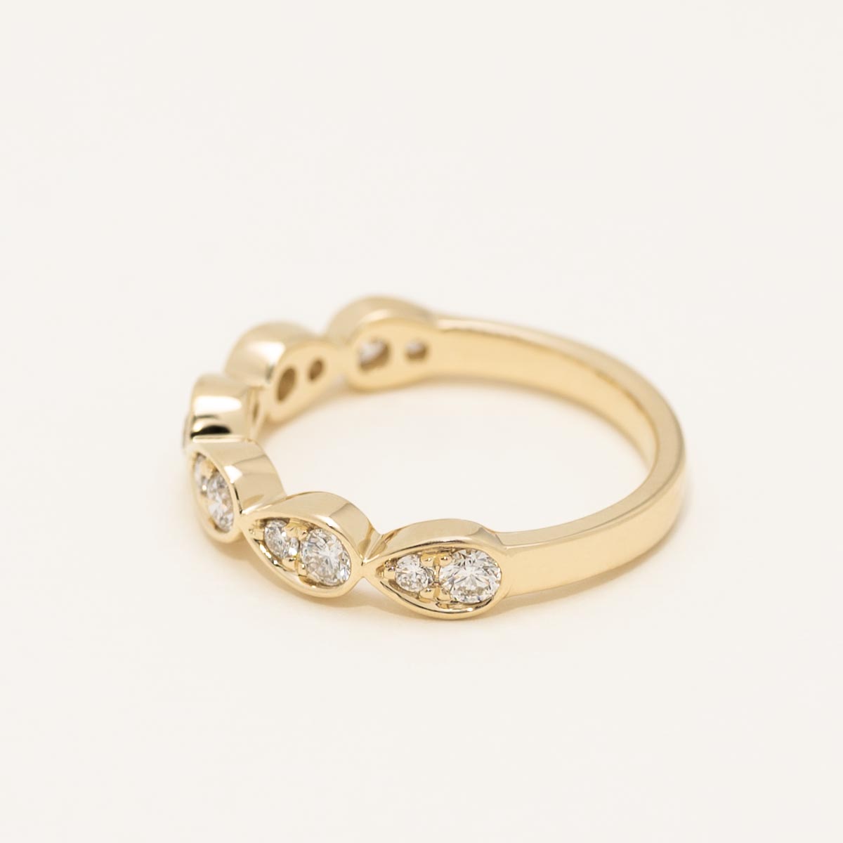 Diamond Pear Bezel Band in 14kt Yellow Gold (1/2ct tw)