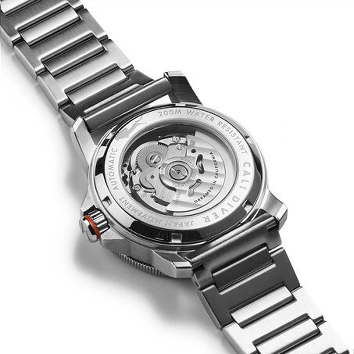 MVMT Cali Diver Mens Watch with Black Dial and Stainless Steel Bracelet (automatic movement)