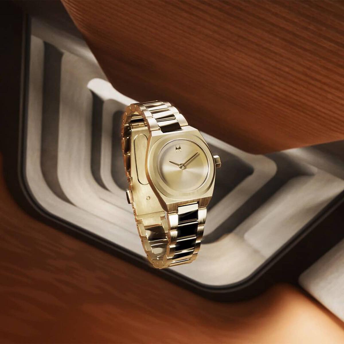 MVMT Odyssey II Womens Watch with Gold Toned Dial and Ion Plated Gold Tone Stainless Steel Bracelet (automatic movement)