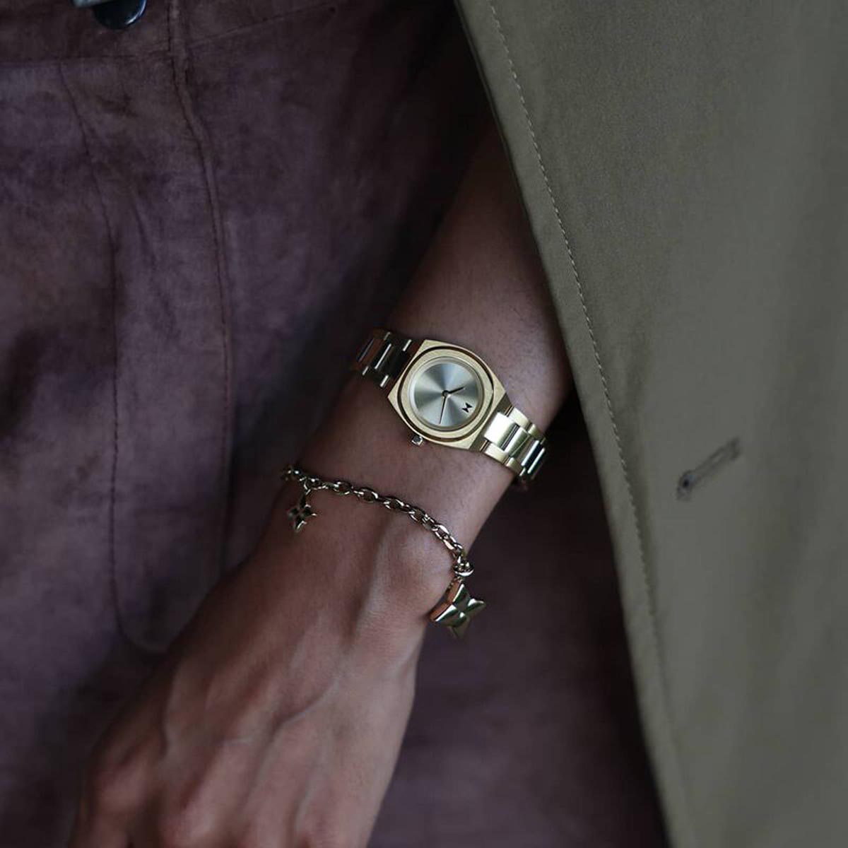 MVMT Odyssey II Womens Watch with Gold Toned Dial and Ion Plated Gold Tone Stainless Steel Bracelet (automatic movement)