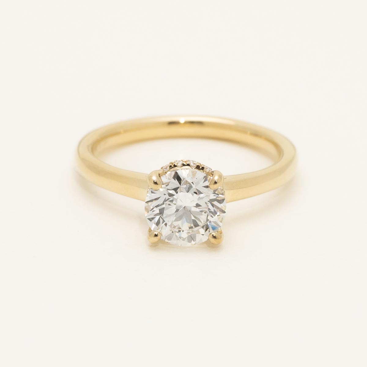 Lab Grown Diamond Engagement Ring with Hidden Halo (1 1/2ct tw)