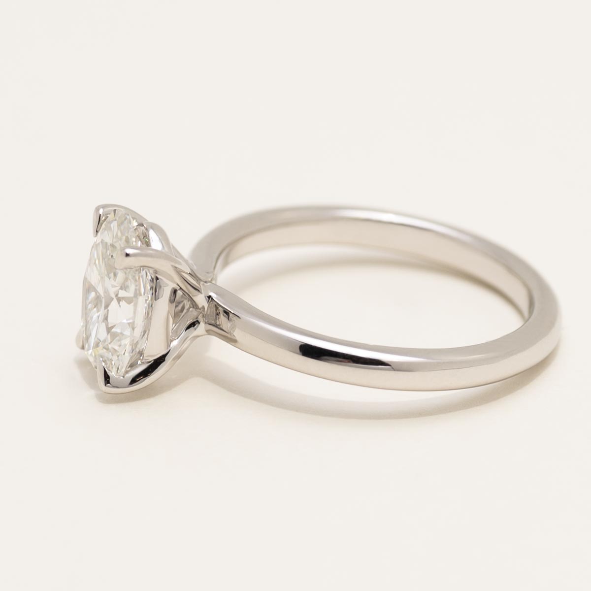 Lab Grown Oval Diamond Solitaire Ring in 14kt White Gold (2ct)