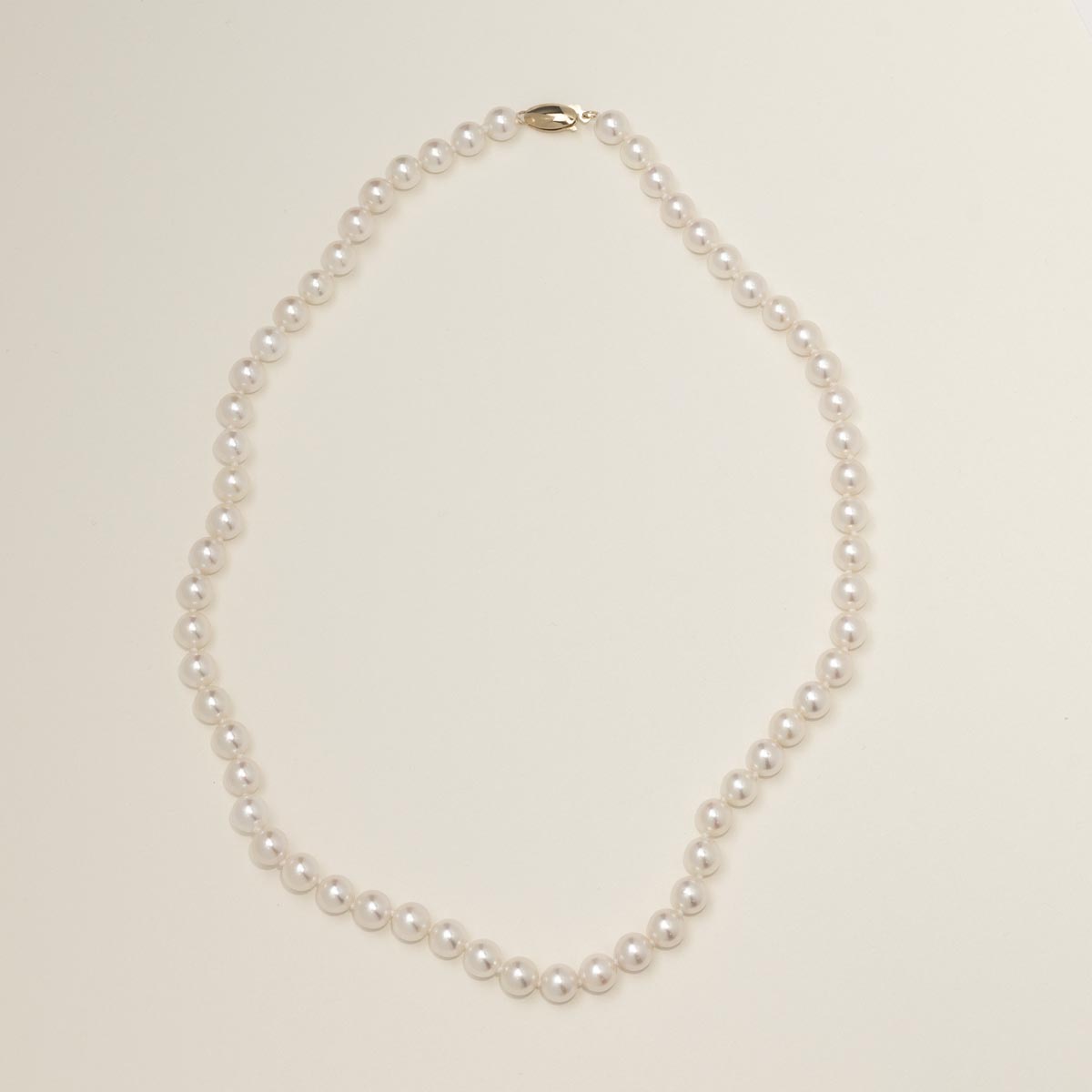 Mastoloni Cultured Akoya Pearl Strand Necklace in 14kt Yellow Gold (7-7.5mm pearls)
