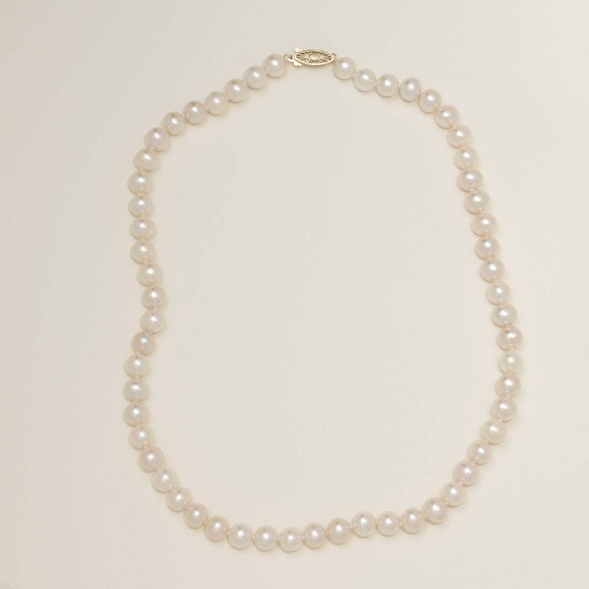 Mastoloni Cultured Freshwater Pearl Strand Necklace in 14kt Yellow Gold (7.5-8mm pearls)