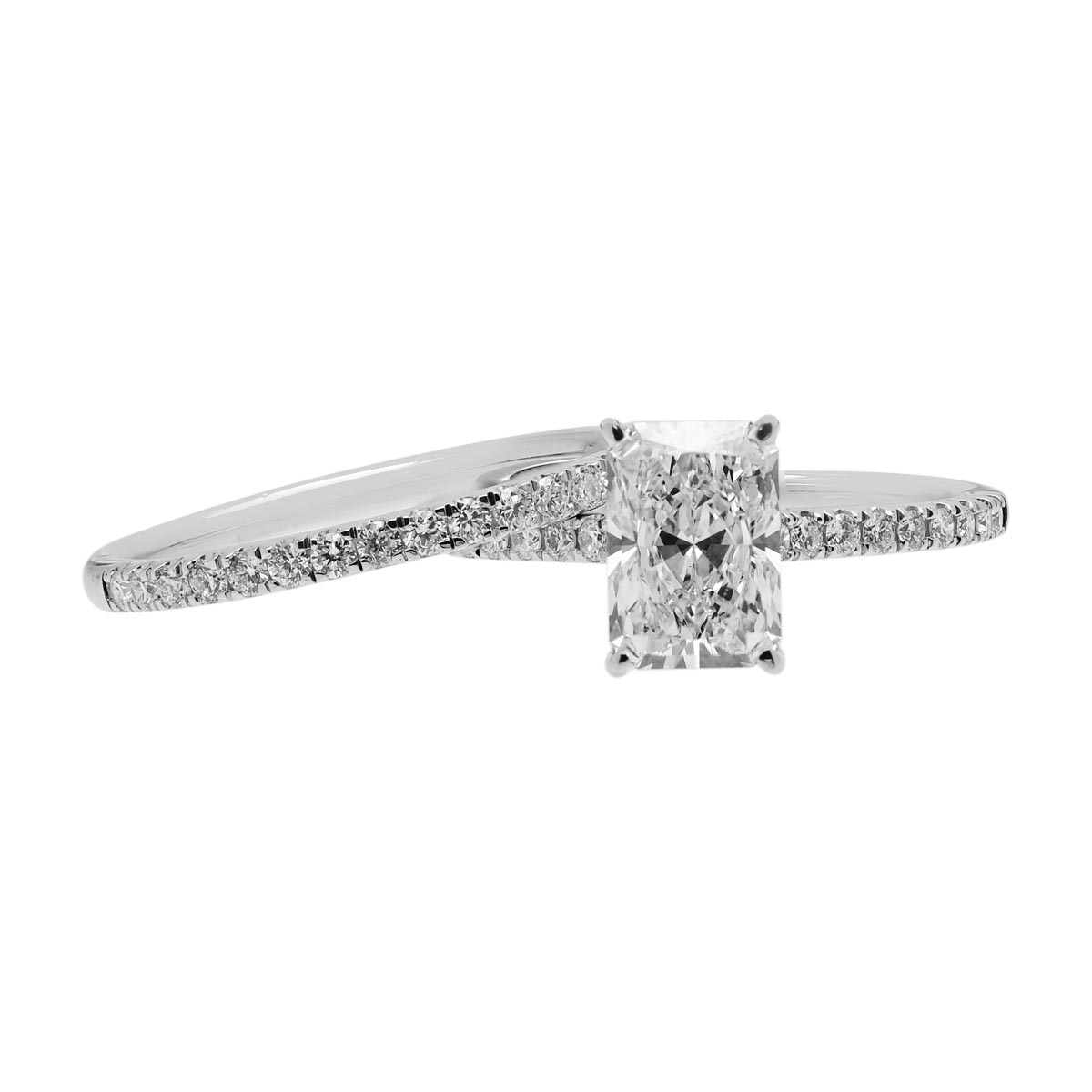 Lab Grown Radiant Cut Diamond Bridal Set with Hidden Halo in 14kt White Gold (2ct tw)